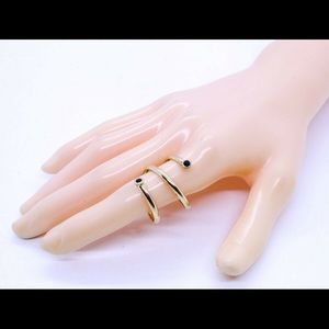 14K YELLOW GOLD CORKSCREW BLUE SAPPHIRE RING/Sz10